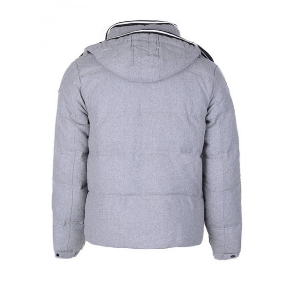 Moncler Giù semplici Breve Grigio Caldo Zipper Uomo Cappotti uscita